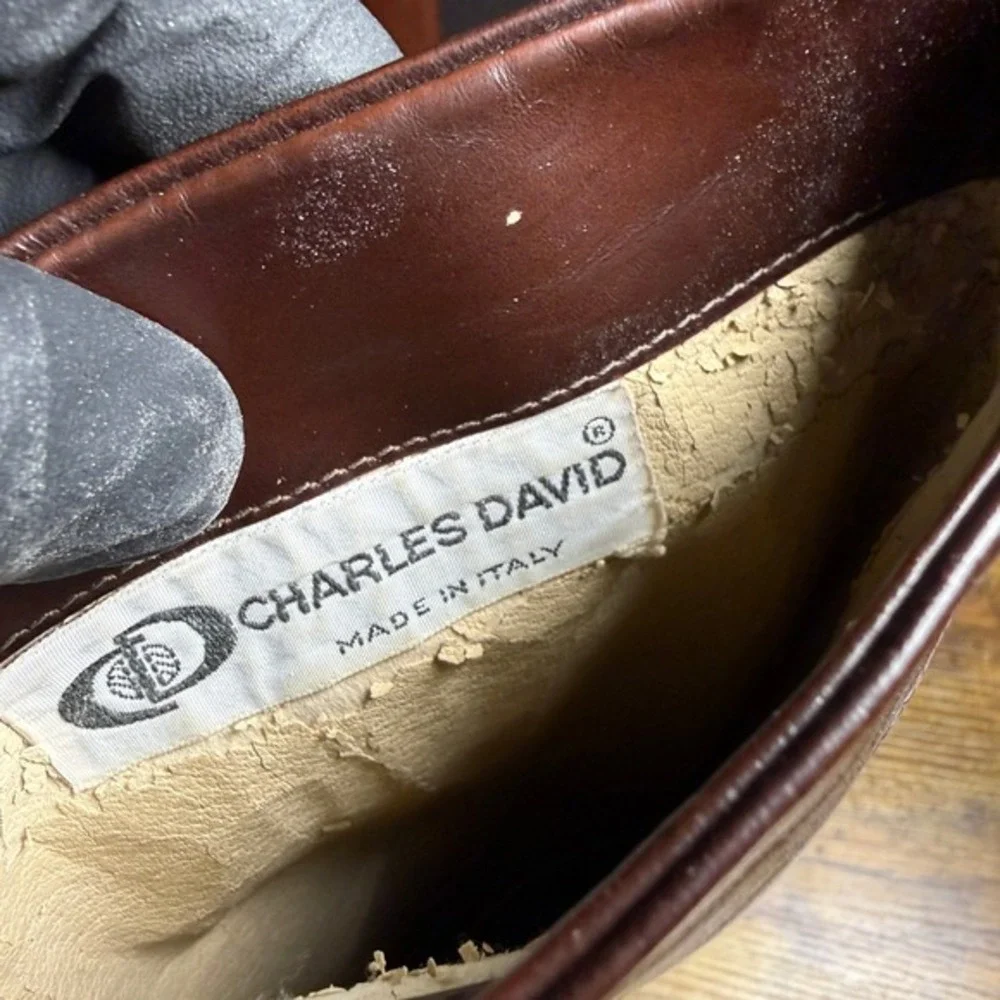 Charles David‎ Vintage Mahogany Brown Italian Leather Riding Boots Women 7B